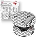 Decal Style Vinyl Skin Wrap 3 Pack for PopSockets Chevrons Gray And Charcoal (POPSOCKET NOT INCLUDED)