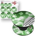 Decal Style Vinyl Skin Wrap 3 Pack for PopSockets Bokeh Squared Green (POPSOCKET NOT INCLUDED)