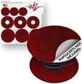 Decal Style Vinyl Skin Wrap 3 Pack for PopSockets Folder Doodles Red Dark (POPSOCKET NOT INCLUDED)