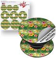 Decal Style Vinyl Skin Wrap 3 Pack for PopSockets Beach Flowers 02 Sage Green (POPSOCKET NOT INCLUDED)