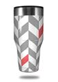 Skin Decal Wrap for Walmart Ozark Trail Tumblers 40oz Chevrons Gray And Coral (TUMBLER NOT INCLUDED) by WraptorSkinz