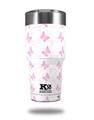 Skin Decal Wrap for K2 Element Tumbler 30oz - Pastel Butterflies Pink on White (TUMBLER NOT INCLUDED) by WraptorSkinz