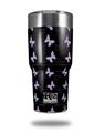 Skin Decal Wrap for K2 Element Tumbler 30oz - Pastel Butterflies Purple on Black (TUMBLER NOT INCLUDED) by WraptorSkinz