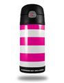 Skin Decal Wrap for Thermos Funtainer 12oz Bottle Psycho Stripes Hot Pink and White (BOTTLE NOT INCLUDED) by WraptorSkinz