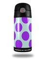 Skin Decal Wrap for Thermos Funtainer 12oz Bottle Kearas Polka Dots Purple And Blue (BOTTLE NOT INCLUDED) by WraptorSkinz