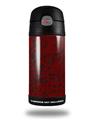 Skin Decal Wrap for Thermos Funtainer 12oz Bottle Folder Doodles Red Dark (BOTTLE NOT INCLUDED) by WraptorSkinz