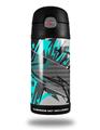 Skin Decal Wrap for Thermos Funtainer 12oz Bottle Baja 0032 Neon Teal (BOTTLE NOT INCLUDED)