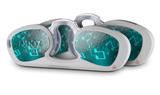 Decal Style Vinyl Skin Wrap 2 Pack for Nooz Glasses Rectangle Case Bokeh Music Neon Teal (NOOZ NOT INCLUDED) by WraptorSkinz