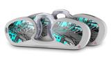 Decal Style Vinyl Skin Wrap 2 Pack for Nooz Glasses Rectangle Case Baja 0032 Neon Teal (NOOZ NOT INCLUDED)