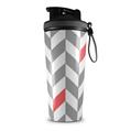 Skin Wrap Decal for IceShaker 2nd Gen 26oz Chevrons Gray And Coral (SHAKER NOT INCLUDED)