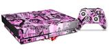 Skin Wrap for XBOX One X Console and Controller Scene Kid Sketches Pink