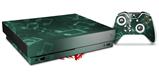 Skin Wrap for XBOX One X Console and Controller Bokeh Music Seafoam Green