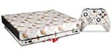 Skin Wrap for XBOX One X Console and Controller Sea Shells 02 White