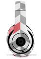 WraptorSkinz Skin Decal Wrap compatible with Beats Studio 2 and 3 Wired and Wireless Headphones Chevrons Gray And Coral Skin Only (HEADPHONES NOT INCLUDED)