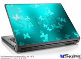 Laptop Skin (Medium) - Bokeh Butterflies Neon Teal
