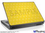 Laptop Skin (Medium) - Hearts Yellow On White