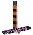 Skin Decal Wrap 2 Pack for Juul Vapes Skull Stripes Orange JUUL NOT INCLUDED