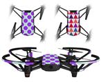 Skin Decal Wrap 2 Pack for DJI Ryze Tello Drone Kearas Polka Dots Purple And Blue DRONE NOT INCLUDED