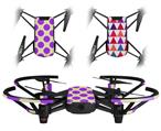 Skin Decal Wrap 2 Pack for DJI Ryze Tello Drone Kearas Polka Dots Purple On Cream DRONE NOT INCLUDED
