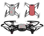 Skin Decal Wrap 2 Pack for DJI Ryze Tello Drone Chevrons Gray And Coral DRONE NOT INCLUDED