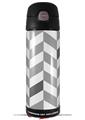 Skin Decal Wrap for Thermos Funtainer 16oz Bottle Chevrons Gray And Charcoal (BOTTLE NOT INCLUDED) by WraptorSkinz