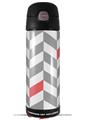 Skin Decal Wrap for Thermos Funtainer 16oz Bottle Chevrons Gray And Coral (BOTTLE NOT INCLUDED) by WraptorSkinz