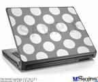 Laptop Skin (Small) - Kearas Polka Dots Whtie On Gray