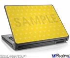 Laptop Skin (Small) - Hearts Yellow On White