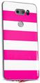 Skin Decal Wrap for LG V30 Psycho Stripes Hot Pink and White