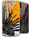 2 Decal style Skin Wraps set for Apple iPhone X and XS Baja 0040 Orange