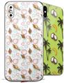 2 Decal style Skin Wraps set for Apple iPhone X and XS Sea Shells 02 White