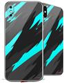 2 Decal style Skin Wraps set for Apple iPhone X and XS Jagged Camo Neon Teal