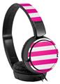 Decal style Skin Wrap for Sony MDR ZX110 Headphones Psycho Stripes Hot Pink and White (HEADPHONES NOT INCLUDED)