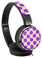 Decal style Skin Wrap for Sony MDR ZX110 Headphones Kearas Polka Dots Purple On Cream (HEADPHONES NOT INCLUDED)