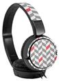 Decal style Skin Wrap for Sony MDR ZX110 Headphones Chevrons Gray And Coral (HEADPHONES NOT INCLUDED)