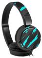 Decal style Skin Wrap for Sony MDR ZX110 Headphones Jagged Camo Neon Teal (HEADPHONES NOT INCLUDED)