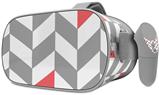 Decal style Skin Wrap compatible with Oculus Go Headset - Chevrons Gray And Coral (OCULUS NOT INCLUDED)