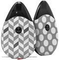 Skin Decal Wrap 2 Pack compatible with Suorin Drop Chevrons Gray And Charcoal VAPE NOT INCLUDED