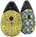Skin Decal Wrap 2 Pack compatible with Suorin Drop Beach Flowers Sage Green VAPE NOT INCLUDED