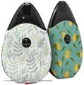 Skin Decal Wrap 2 Pack compatible with Suorin Drop Watercolor Leaves White VAPE NOT INCLUDED