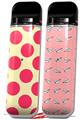 Skin Decal Wrap 2 Pack for Smok Novo v1 Kearas Polka Dots Pink On Cream VAPE NOT INCLUDED