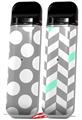 Skin Decal Wrap 2 Pack for Smok Novo v1 Kearas Polka Dots Whtie On Gray VAPE NOT INCLUDED