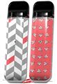Skin Decal Wrap 2 Pack for Smok Novo v1 Chevrons Gray And Coral VAPE NOT INCLUDED