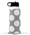 Skin Wrap Decal compatible with Hydro Flask Wide Mouth Bottle 32oz Kearas Polka Dots Whtie On Gray (BOTTLE NOT INCLUDED)