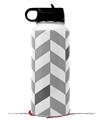 Skin Wrap Decal compatible with Hydro Flask Wide Mouth Bottle 32oz Chevrons Gray And Charcoal (BOTTLE NOT INCLUDED)