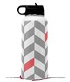 Skin Wrap Decal compatible with Hydro Flask Wide Mouth Bottle 32oz Chevrons Gray And Coral (BOTTLE NOT INCLUDED)