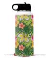 Skin Wrap Decal compatible with Hydro Flask Wide Mouth Bottle 32oz Beach Flowers 02 Sage Green (BOTTLE NOT INCLUDED)