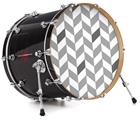 Vinyl Decal Skin Wrap for 22" Bass Kick Drum Head Chevrons Gray And Charcoal - DRUM HEAD NOT INCLUDED