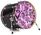 Vinyl Decal Skin Wrap for 22" Bass Kick Drum Head Scene Kid Sketches Pink - DRUM HEAD NOT INCLUDED