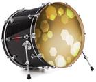 Vinyl Decal Skin Wrap for 22" Bass Kick Drum Head Bokeh Hex Yellow - DRUM HEAD NOT INCLUDED